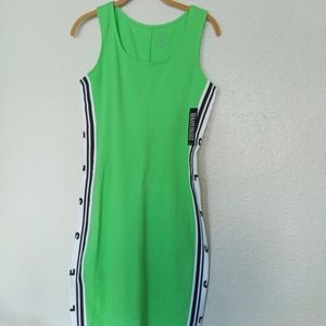 NY & C Vestido Ajustado Mujer verde con blanco Talla M